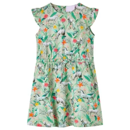 Vestido infantil con mangas volantes caqui claro 104 de vidaXL, Vestidos de niños - Ref: Foro24-14633, Precio: 14,70 €, Descu...