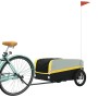 Remolque para bicicleta hierro negro y amarillo 45 kg de vidaXL, Remolques para bicicletas - Ref: Foro24-94043, Precio: 81,90...