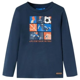 Camiseta infantil de manga larga azul marino mélange 92 de vidaXL, Camisetas para niños - Ref: Foro24-12699, Precio: 8,30 €, ...