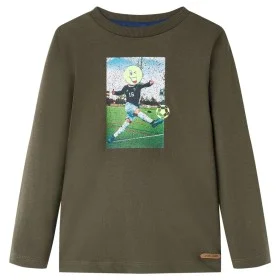 Camiseta infantil con manga larga caqui 116 de vidaXL, Camisetas para niños - Ref: Foro24-12736, Precio: 8,52 €, Descuento: %