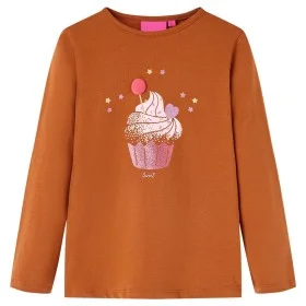 Camiseta infantil de manga larga color coñac 140 de vidaXL, Camisetas para niños - Ref: Foro24-14053, Precio: 11,79 €, Descue...
