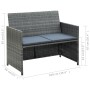 Sofá de jardín 2 plazas con cojines ratán sintético gris de vidaXL, Sofás de exterior - Ref: Foro24-43912, Precio: 129,55 €, ...