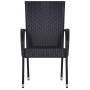 Sillas de jardín apilables 2 unidades ratán sintético negro de vidaXL, Sillas de jardín - Ref: Foro24-44238, Precio: 98,52 €,...