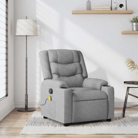 Sillón reclinable de masaje de tela gris claro en Sillones | Comprar online en Foru.es