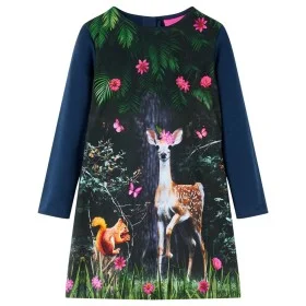 Vestido infantil de manga larga azul marino 92 de vidaXL, Vestidos de niños - Ref: Foro24-14832, Precio: 17,47 €, Descuento: %