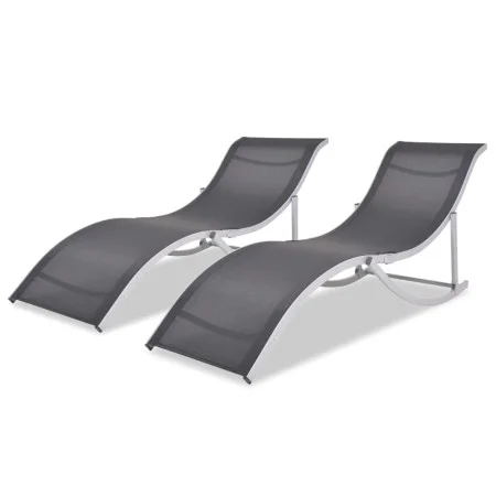 Tumbonas plegables 2 unidades aluminio y textilene de vidaXL, Tumbonas - Ref: Foro24-43654, Precio: 235,16 €, Descuento: %