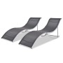 Tumbonas plegables 2 unidades aluminio y textilene de vidaXL, Tumbonas - Ref: Foro24-43654, Precio: 271,96 €, Descuento: %