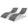 Tumbonas plegables 2 unidades aluminio y textilene de vidaXL, Tumbonas - Ref: Foro24-43654, Precio: 235,16 €, Descuento: %