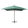 Sombrilla colgante con palo de madera 300x300 cm verde de vidaXL, Sombrillas - Ref: Foro24-42967, Precio: 172,74 €, Descuento: %