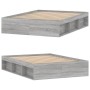 Estructura de cama de matrimonio Sonoma gris 135x190 cm de vidaXL, Camas y somieres - Ref: Foro24-3203913, Precio: 150,20 €, ...