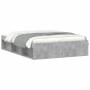 Estructura de cama de matrimonio gris cemento 135x190 cm de vidaXL, Camas y somieres - Ref: Foro24-3203911, Precio: 160,46 €,...