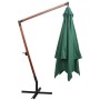 Sombrilla colgante con palo de madera 300x300 cm verde de vidaXL, Sombrillas - Ref: Foro24-42967, Precio: 177,85 €, Descuento: %