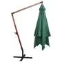 Sombrilla colgante con palo de madera 300x300 cm verde de vidaXL, Sombrillas - Ref: Foro24-42967, Precio: 172,74 €, Descuento: %