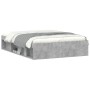 Estructura de cama de matrimonio gris cemento 135x190 cm de vidaXL, Camas y somieres - Ref: Foro24-3203911, Precio: 160,46 €,...