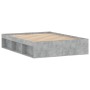 Estructura de cama de matrimonio gris cemento 135x190 cm de vidaXL, Camas y somieres - Ref: Foro24-3203911, Precio: 160,46 €,...