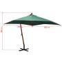 Sombrilla colgante con palo de madera 300x300 cm verde de vidaXL, Sombrillas - Ref: Foro24-42967, Precio: 177,85 €, Descuento: %