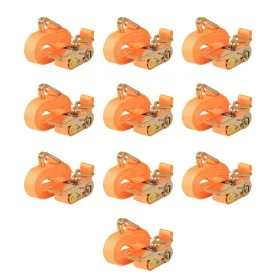 Correas de sujeción de trinquete 10 uds 0,4 T 6mx25mm naranja de vidaXL, Correas de amarre - Ref: Foro24-142659, Precio: 51,8...