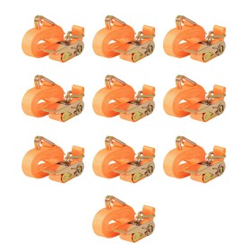 Correas de sujeción de trinquete 10 uds 0,4 T 6mx25mm naranja de vidaXL, Correas de amarre - Ref: Foro24-142659, Precio: 50,8...
