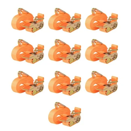 Ratchet Fastening Straps 10pcs 0.4T 6mx25mm Orange by vidaXL, Tie down straps - Ref: Foro24-142659, Price: 51,81 €, Discount: %