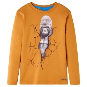 Camiseta infantil de manga larga ocre oscuro 116 de vidaXL, Camisetas para niños - Ref: Foro24-13216, Precio: 8,59 €, Descuen...