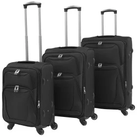 Juego de 3 maletas blandas negro de vidaXL, Maletas - Ref: Foro24-91315, Precio: 157,12 €, Descuento: %