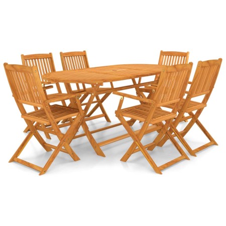 Set comedor de jardín plegable 7 pzas madera maciza de acacia de vidaXL, Conjuntos de jardín - Ref: Foro24-44057, Precio: 508...