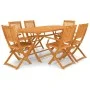 Set comedor de jardín plegable 7 pzas madera maciza de acacia de vidaXL, Conjuntos de jardín - Ref: Foro24-44057, Precio: 428...