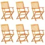 Set comedor de jardín plegable 7 pzas madera maciza de acacia de vidaXL, Conjuntos de jardín - Ref: Foro24-44057, Precio: 428...
