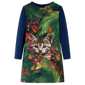 Vestido infantil de manga larga azul marino 104 de vidaXL, Vestidos de niños - Ref: Foro24-14928, Precio: 13,38 €, Descuento: %
