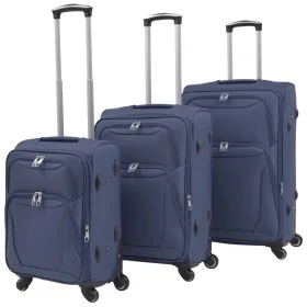 Juego de 3 maletas blandas azul marino de vidaXL, Maletas - Ref: Foro24-91317, Precio: 162,01 €, Descuento: %