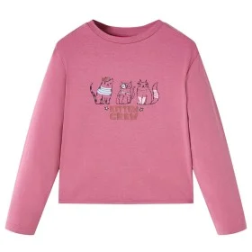 Camiseta infantil de manga larga estampado de caballo frambuesa 128 de vidaXL, Camisetas para niños - Ref: Foro24-14447, Prec...