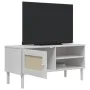 Mueble de TV SENJA aspecto ratán madera pino blanco 106x40x49cm de vidaXL, Muebles TV - Ref: Foro24-358041, Precio: 75,24 €, ...