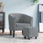 Sillón con taburete terciopelo gris oscuro de vidaXL, Sillones - Ref: Foro24-356478, Precio: 157,58 €, Descuento: %