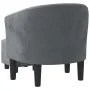 Sillón con taburete terciopelo gris oscuro de vidaXL, Sillones - Ref: Foro24-356478, Precio: 155,41 €, Descuento: %