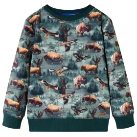 Sudadera infantil verde oscuro 128 de vidaXL, Camisetas para niños - Ref: Foro24-12982, Precio: 12,41 €, Descuento: %