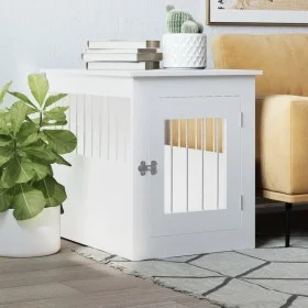 Jaula para perros madera de ingeniería blanco 55x75x65 cm de vidaXL, Casetas para perros - Ref: Foro24-838316, Precio: 89,52 ...