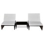 Sillas de jardín reclinables con mesa 2 uds ratán PE marrón de vidaXL, Tumbonas - Ref: Foro24-43068, Precio: 172,05 €, Descue...