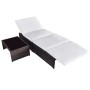 Sillas de jardín reclinables con mesa 2 uds ratán PE marrón de vidaXL, Tumbonas - Ref: Foro24-43068, Precio: 172,05 €, Descue...