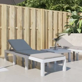 Sonnenliege mit weißen PP-Kissen von vidaXL, Liegen - Ref: Foro24-364724, Preis: 159,73 €, Rabatt: %