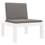 Tumbona con cojines PP blanco de vidaXL, Tumbonas - Ref: Foro24-364724, Precio: 169,04 €, Descuento: %