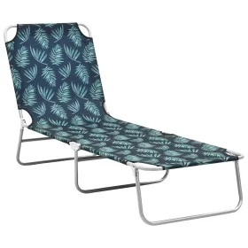 Faltbarer Liegestuhl aus Stahl und bedrucktem Blattstoff von vidaXL, Liegen - Ref: Foro24-310331, Preis: 60,91 €, Rabatt: %