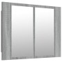 Armario con espejo y LED madera contrachapada gris 60x12x45 cm de vidaXL, Tocadores de baño - Ref: Foro24-822842, Precio: 43,...