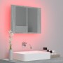 Armario con espejo y LED madera contrachapada gris 60x12x45 cm de vidaXL, Tocadores de baño - Ref: Foro24-822842, Precio: 43,...