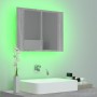 Armario con espejo y LED madera contrachapada gris 60x12x45 cm de vidaXL, Tocadores de baño - Ref: Foro24-822842, Precio: 43,...