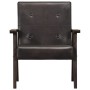 Sillón de cuero auténtico gris de vidaXL, Sillones - Ref: Foro24-247643, Precio: 215,30 €, Descuento: %