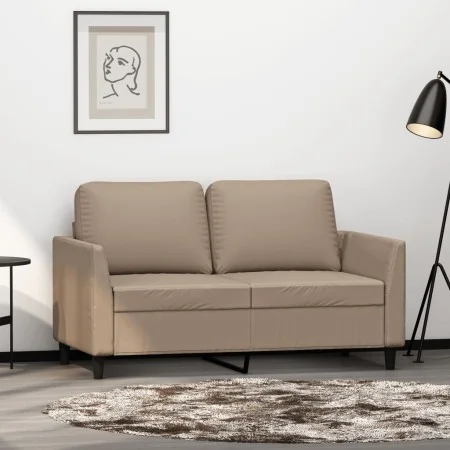 Sofá de 2 plazas de cuero sintético color capuchino 120 cm de vidaXL, Sofás - Ref: Foro24-359332, Precio: 198,57 €, Descuento: %