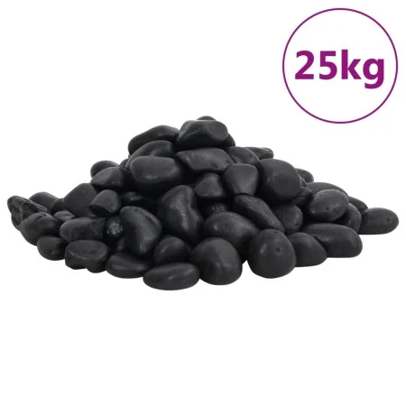 Guijarros pulidos negros 25 kg 2-5 cm de vidaXL, Decoración de acuarios - Ref: Foro24-155328, Precio: 55,85 €, Descuento: %