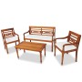 Set de muebles de jardín 4 pzas y cojines madera maciza de teca de vidaXL, Conjuntos de jardín - Ref: Foro24-43055, Precio: 4...