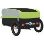 Remolque para bicicleta hierro negro y verde 30 kg de vidaXL, Remolques para bicicletas - Ref: Foro24-94039, Precio: 86,07 €,...