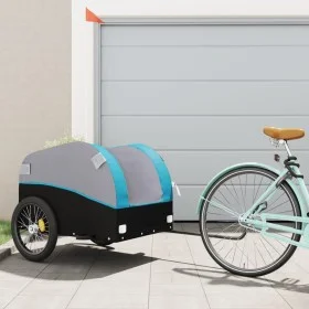 Remolque para bicicleta hierro negro y azul 45 kg de vidaXL, Remolques para bicicletas - Ref: Foro24-94135, Precio: 84,83 €, ...